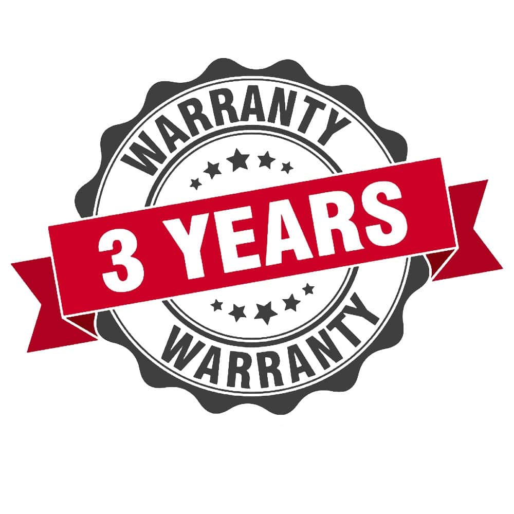 3 Years Warranty - Peace of Mind Guaranteed